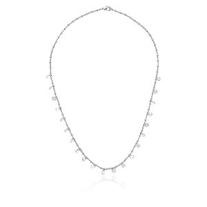 Colar curto com pontos de luz (ródio branco)