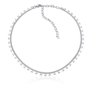 Choker com mini triângulos (ródio branco)