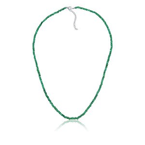 Colar com esmeraldas indianas (ródio branco)
