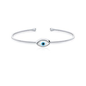 Pulseira olho grego (ródio branco)