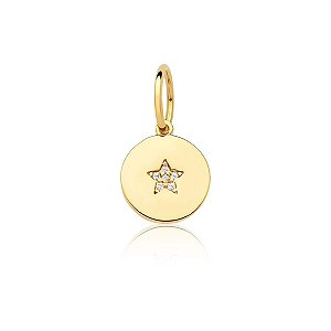 Pingente estrela com zircônias