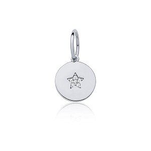 Pingente estrela com zircônias (ródio branco)