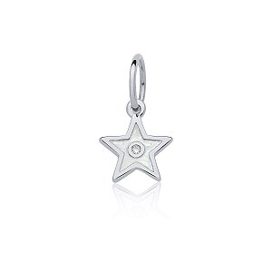 Pingente estrela branca com zircônia (ródio branco)