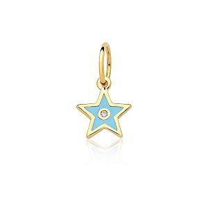 Pingente estrela azul com zircônia