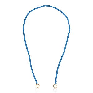 Colar para mosquetão com água marinha indiana (50 cm)