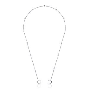 Corrente com bolinhas para mosquetão (50 cm) (ródio branco)