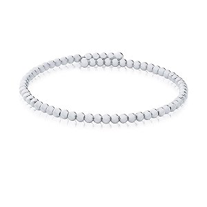 Pulseira maleável com bolinhas (ródio branco)