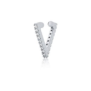 Piercing triangular com zircônias (ródio branco)