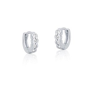 Brinco argola articulada com 4 zircônias (ródio branco)