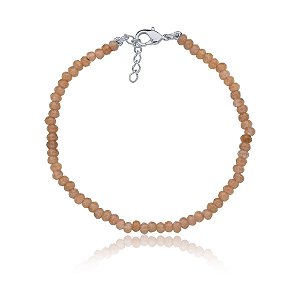 Pulseira com goldstones indianas (ródio branco)