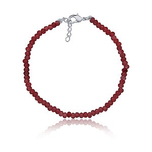 Pulseira com rubis indianos (ródio branco)