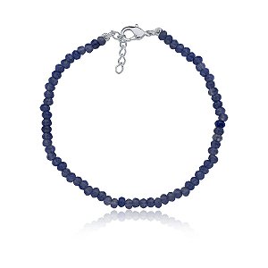 Pulseira com safiras indianas (ródio branco)