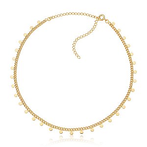 Choker com bolinhas achatadas