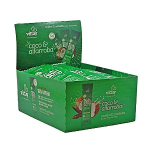 Barras de Frutas Energéticas  Tasty - Tâmara coco & Alfarroba - Vegana  12 uni x 25g