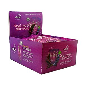 Barras de Frutas Energéticas  Tasty - Tâmara Uva, Açaí & Alfarroba - Vegana 12 uni x 25g