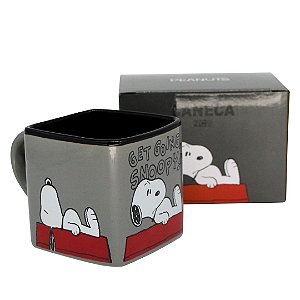 Caneca Snoopy Get Going Cubo 3D Cerâmica Oficial Peanuts