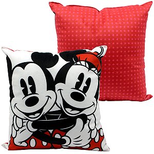 Almofada Mickey Minnie Mouse Aveludada 25x25 Oficial Disney