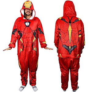 Homem De Ferro Kigurumi Pijama Roupa Macacão Iron Man Marvel