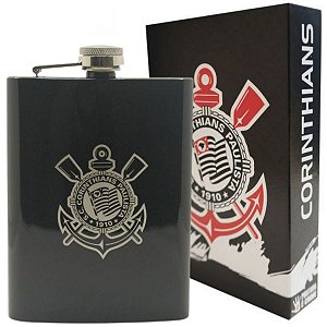 Cantil Corinthians P Destilados Aço Inox Preto 220ml Oficial