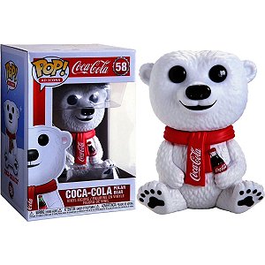 Pop Funko Coca-Cola Polar Bear #58 Urso Com KS Mão Cachecol