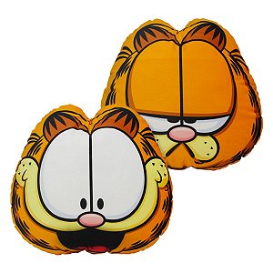 Almofada 3D Garfield Rosto Feliz E Triste 40x40 Cm Oficial