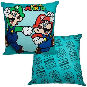 Almofada Super Mario Luigi Aveludada 40x40 Oficial Nintendo