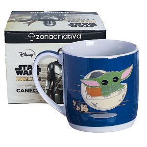 Caneca Baby Yoda De Porcelana 300ml Oficial Star Wars Disney