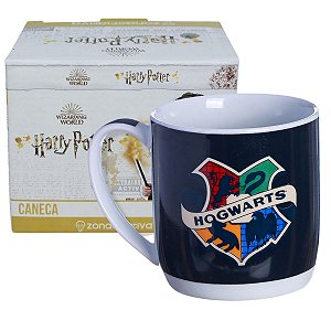 Caneca Harry Potter Hogwarts De Porcelana 300ml Oficial WB