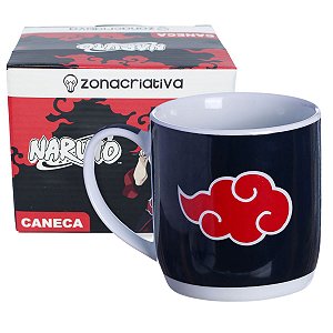 Caneca Nuvens Akatsuki De Porcelana 200 Ml Oficial Naruto