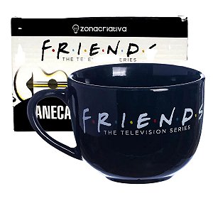 Caneca Friends De Sopa Logo Porcelana Preta 500Ml Oficial WB