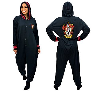 Pijama Macacão Casas Hogwarts Kigurumi Original Harry Potter