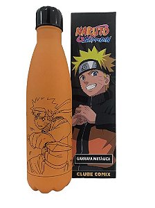 Garrafa Naruto Uzumaki Aldeia Da Folha Com Mosquetão Oficial