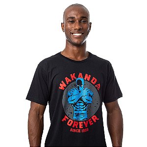 Camiseta Pantera Negra Wakanda Forever Unissex Adulta 100% Algodão Oficial Marvel