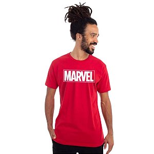 Camiseta Marvel Vermelha Unissex Adulto 100% Algodão Oficial