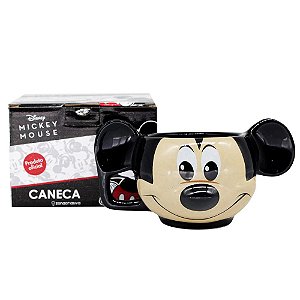 Caneca 3D Mickey Mouse Rosto Porcelana 300ML Oficial Disney