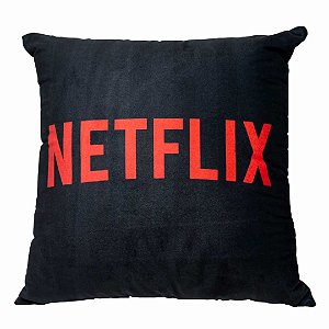 Almofada Netflix Logo Aveludada Quadrada 40x40cm Oficial