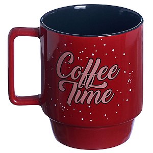 Caneca Hora Do Café Coffee Time Empilhável Porcelana 400ML