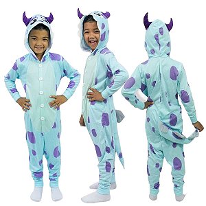 Sullivan Kigurumi Macacão Pijama Roupa Fantasia Cosplay Verão Infantil Oficial Disney Monstros S.A