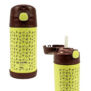 Garrafa Hogwarts Térmica 6 Horas Infantil Metal Com Canudo De Silicone 400ML Oficial Harry Potter WB