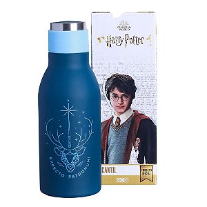 Garrafa Harry Potter Expecto Patronum Térmica 6 Horas Parede Dupla Metal 400ML Oficial WB
