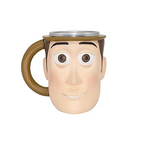 Caneca Xerife Woody 3D Resina E Aço Inox 250 Ml Oficial Toy Story Disney Pixar