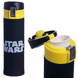 Garrafa Star Wars Térmica Metal 450ML Com Trava Oficial LucasFilm