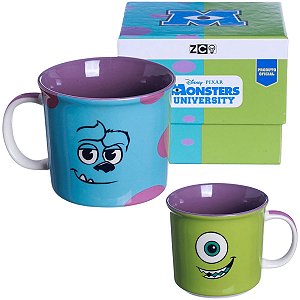 Caneca Sullivan e Mike Cerâmica + Caixa Multiuso Oficial Monstros S.A. Disney Pixar