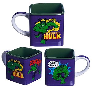 Caneca Hulk 3d Cubo Quadrada Cerâmica 300ml Oficial Marvel