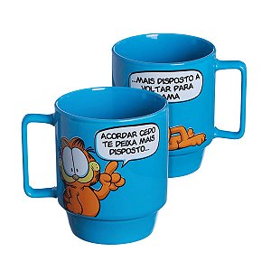 Caneca Garfield Empilhável Porcelana Azul 400ML Oficial Nickelodeon