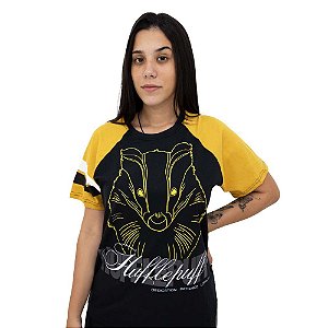 Camiseta Harry Potter Lettering Lufa-Lufa - Amarelo em Promoção na