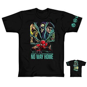 Camiseta Homem-Aranha Vilões Preto Unissex Adulto 100% Algodão Oficial Marvel