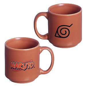 Caneca Nuvem Akatsuki Naruto Cerâmica Preta 400Ml Oficial VIZ