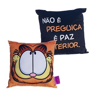 Almofada Gato Garfield Paz Interior Aveludada Quadrada 25cX25cm Oficial Nickelodeon