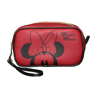 Minnie Mouse Bolsa Nécessaire Viagem Multiuso Vermelha Oficial Disney